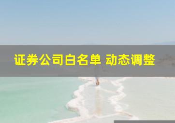 证券公司白名单 动态调整